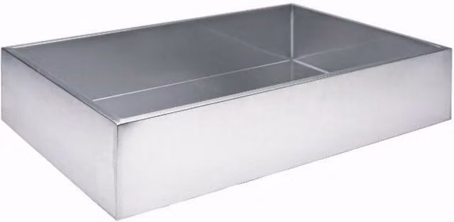 Primrose Stainless Steel Rectangular Water Feature Reservoir in Silver, 192L