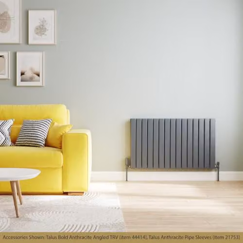 Typhoon Anthracite Flat Tube Horizontal Designer Radiator in Enamelled Steel, W: 102 cm, H: 60 cm – 3