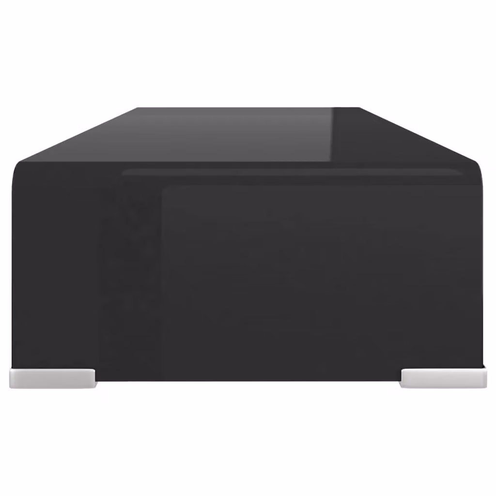 Berkfield Home Black Glass TV Stand and Monitor Riser, W/D/H: 60 x 25 x 11 cm – 3