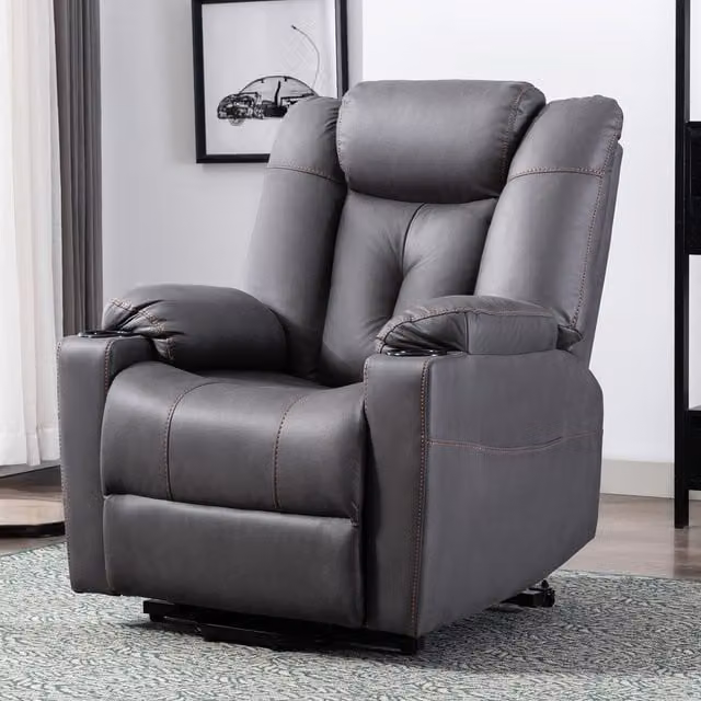 More4Homes Grey Fabric Electric Single Motor Riser Recliner Chair