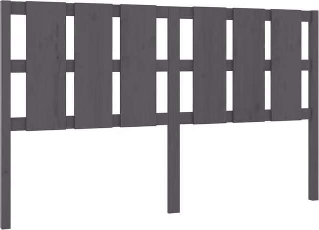 Berkfield Home Grey Rustic Solid Pine Wood Bed Headboard W: 165.5 cm, D: 4 cm, H: 100 cm