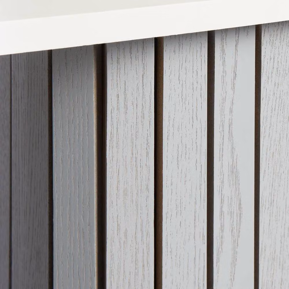 OHS Madison Ribbed Engineered Wood Console Table in Grey – 4