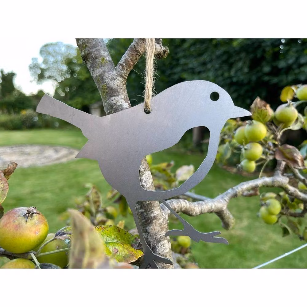 Poppyforge Hanging Bird Garden Art Pack of 3 in Silver and Black Metal, W15 x H15 cm – 3