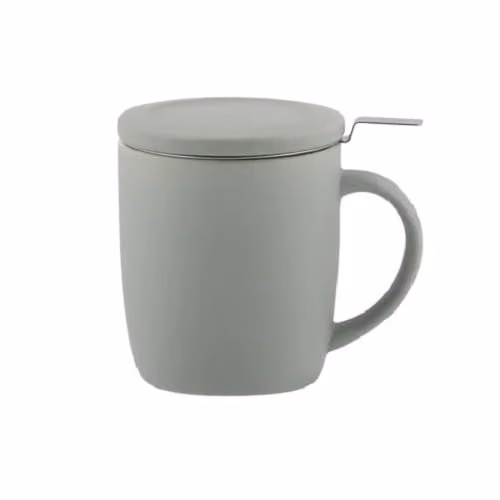 GM Garden and Home Stoneware Brewmug with Lid in Green, W: 9 cm, D: 9 cm, H: 11 cm