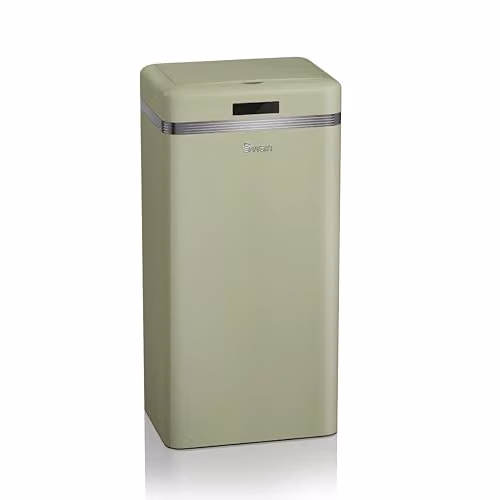 Swan Retro 45L Square Sensor Bin in Green – 1