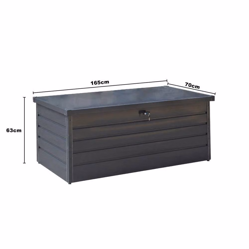 SPETLEK 600 L Metal Garden Storage Box in Grey – 3