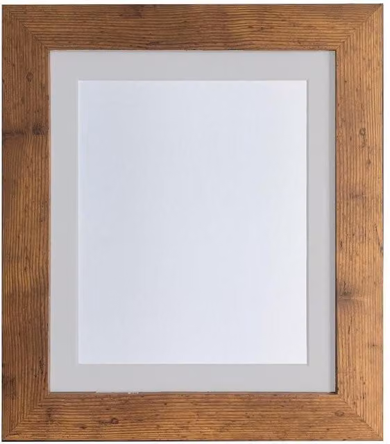 Frames & Mirrors 4U Metro Vintage Walnut Wood Frame with Light Grey Mount, Image Size: 40 x 50 cm (A3)