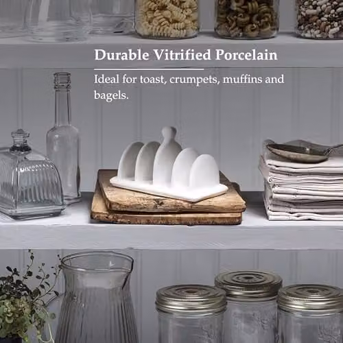 Wm Bartleet & Sons Traditional 4 Slot Porcelain Toast Rack in White – 4