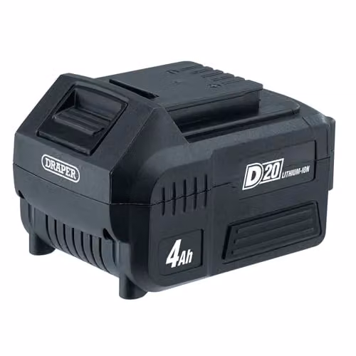 Draper 55898 D20 20V Lithium Battery, 4.0Ah, Black