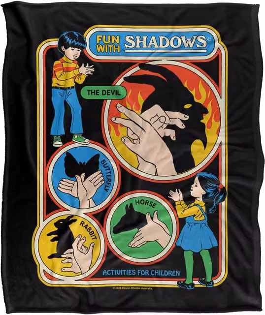 Steven Rhodes Fun With Shadows Multicolour Super Soft Fleece Throw Blanket W/D/H: 152 x 127 cm – 1