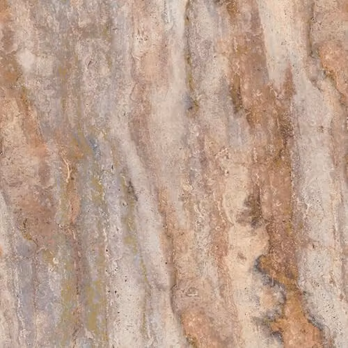 Grandeco Stone Façade Marble Stone Effect Textured Wallpaper in Pink, Rust and Grey