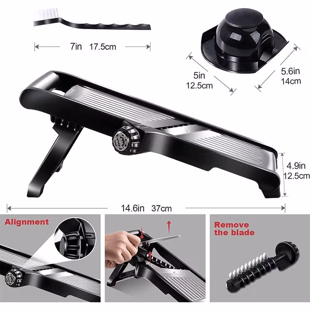 NESTLUNE Adjustable Mandoline Slicer Vegetable and Fruit Cutter Tool in Black – 2