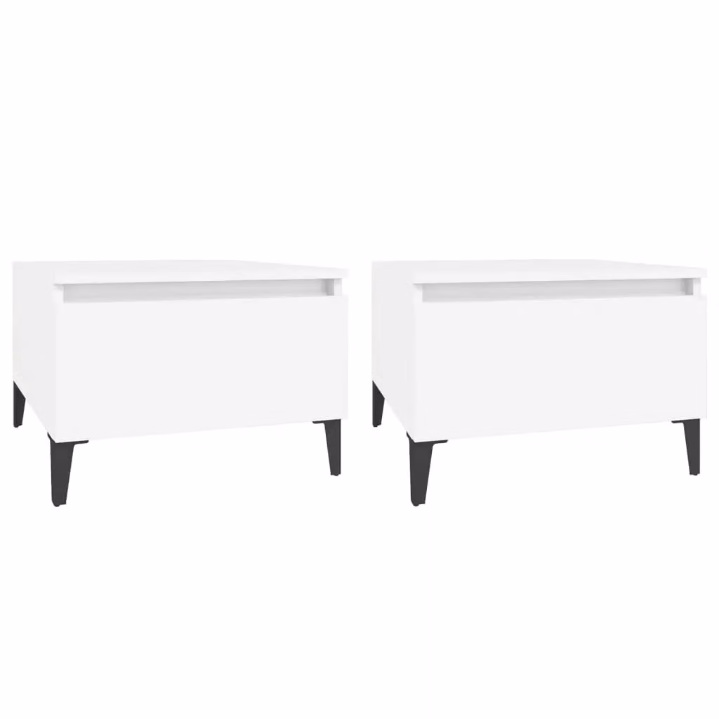Berkfield Home Set of 2 White Side Tables, W/D/H: 50 x 46 x 35 cm – 1