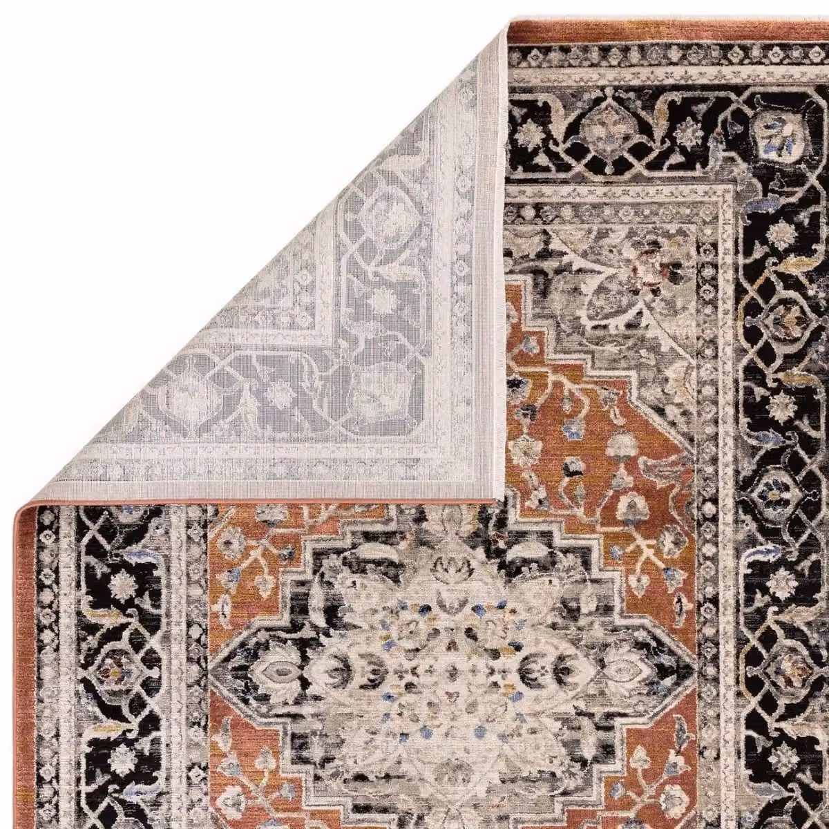 The Rug Shop UK Orange Traditional Machine Woven Border Rug, W: 200 cm, D: 290 cm – 5
