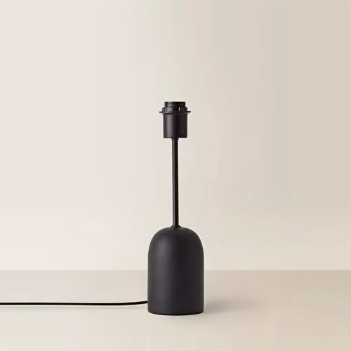 ValueLights Kaiden Black Dome Metal Table Lamp Base H: 36.5 cm, W: 14.0 cm, D: 14.0 cm
