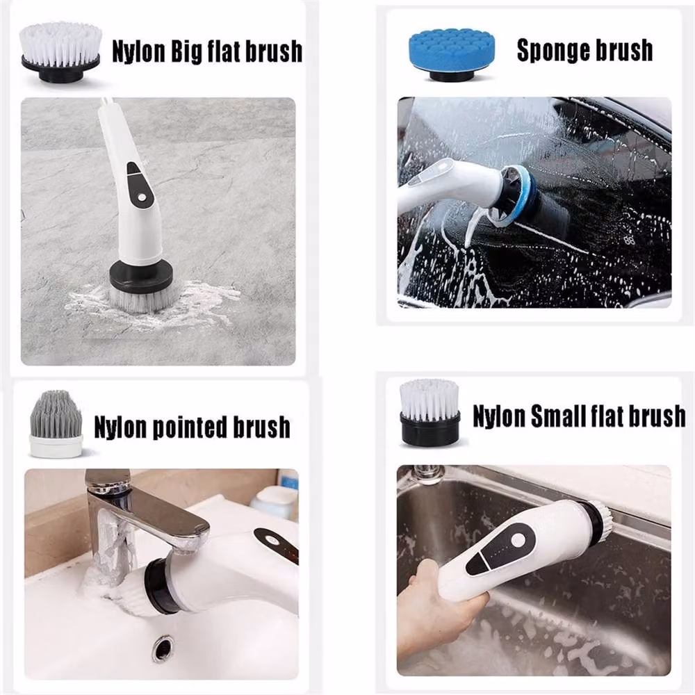 Nordara 9-in-1 Cordless Electric Spin Scrubber Handheld Cleaning Brush, White – 3