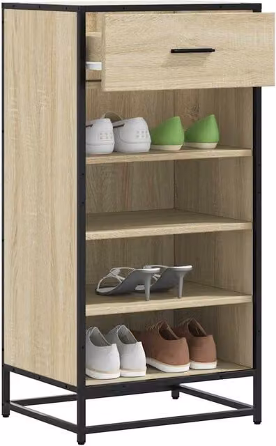 Berkfield Home Sonoma Oak Shoe Rack in Brown, W: 48 cm, D: 38 cm, H: 97.5 cm – 1