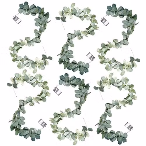 Leaf Design Multipack of 6 Green Artificial Hanging Plants, Length: 150 cm – 1