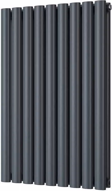 Omeara Anthracite Elliptical Tube Horizontal Designer Radiator W: 52.2 cm, H: 80.0 cm