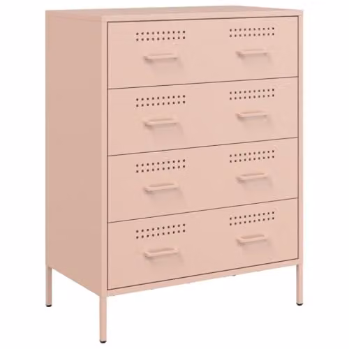 vidaXL Industrial Pink Metal Sideboard, W: 68 cm, D: 39 cm, H: 89 cm
