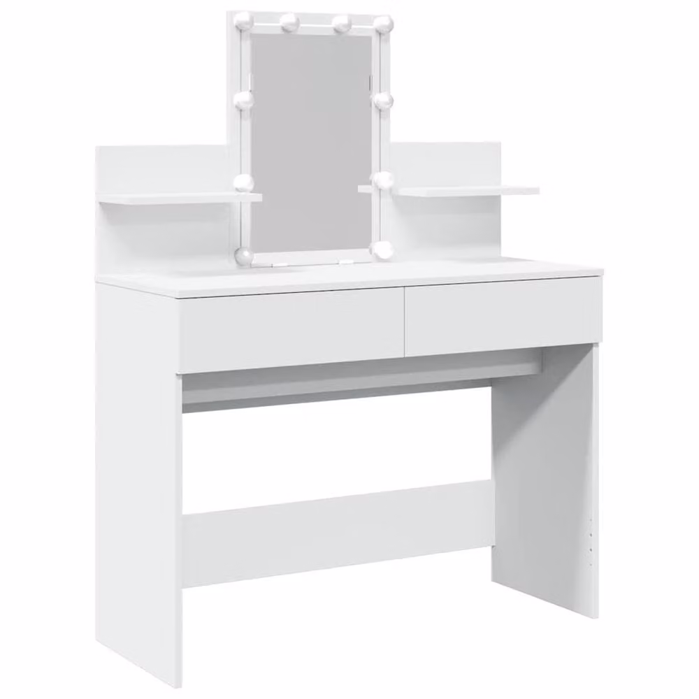 Berkfield Home Beautiful Hollywood LED Dressing Table in White, W/D/H: 100 x 40 x 130 cm – 3