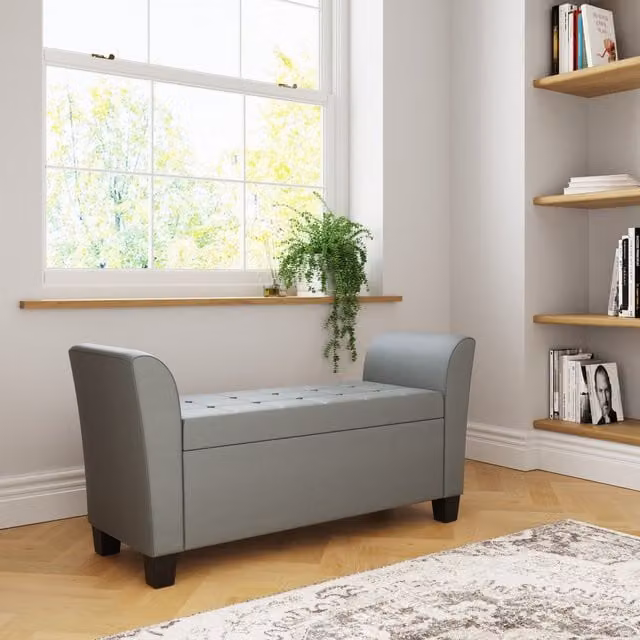GFW Verona Window Seat in Grey Synthetic Leather