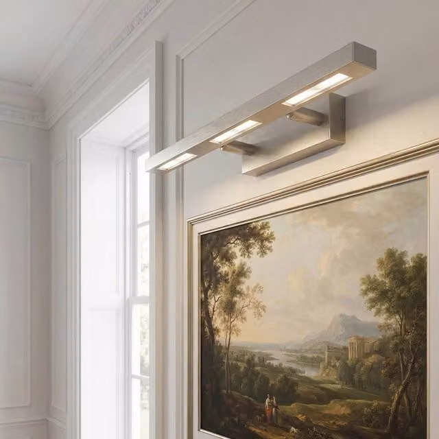 Kairui Lighting Modern LED Wall Light with Three Warm White Lights in Grey and Black, 41 cm