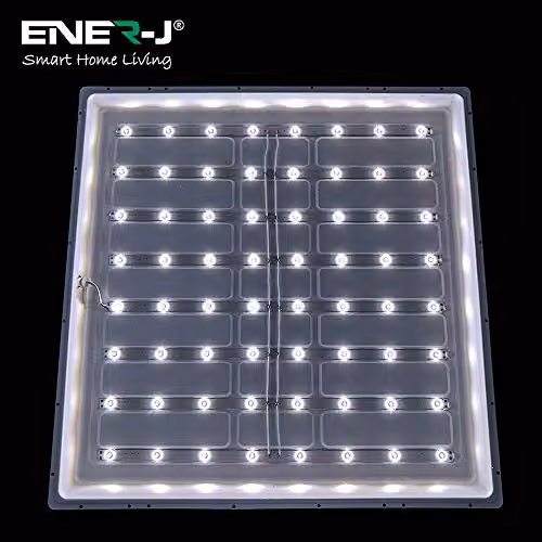 ENERJ 2-Pack Slim Backlit LED Recessed Panel Lights, White, 40W, 3800Lm, 6000K Cool White, W/D/H: 60 x 60 cm – 3