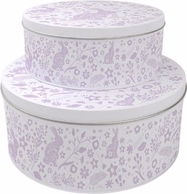 Purely Home Round Multicoloured Cake Tin Set