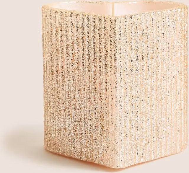 M&S Pink Heart Pillar Light Up Candle