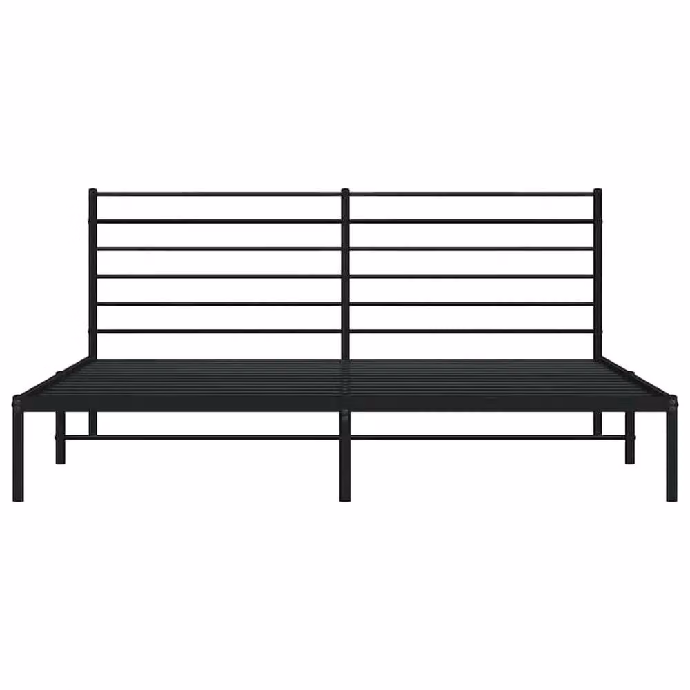 Berkfield Home Metal Bed Frame with Headboard in Black, 200 x 200 cm – 3