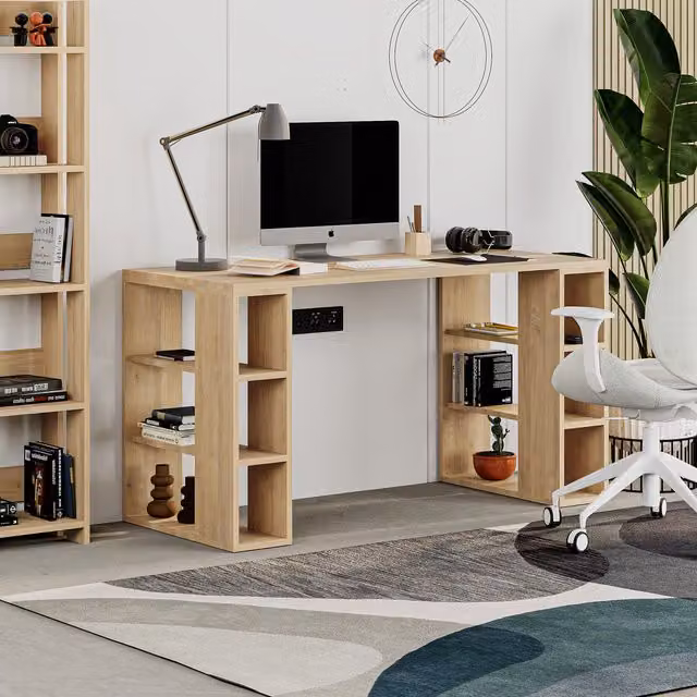 Decortie Colmar Modern Writing Desk in Oak