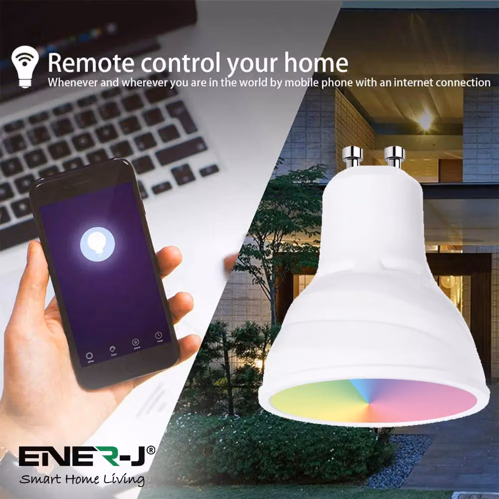 ENER-J Smart WiFi GU10 RGBW LED Bulb 3 Pack, 5W, White/Multicolour, H 19 cm x W 25 cm – 2