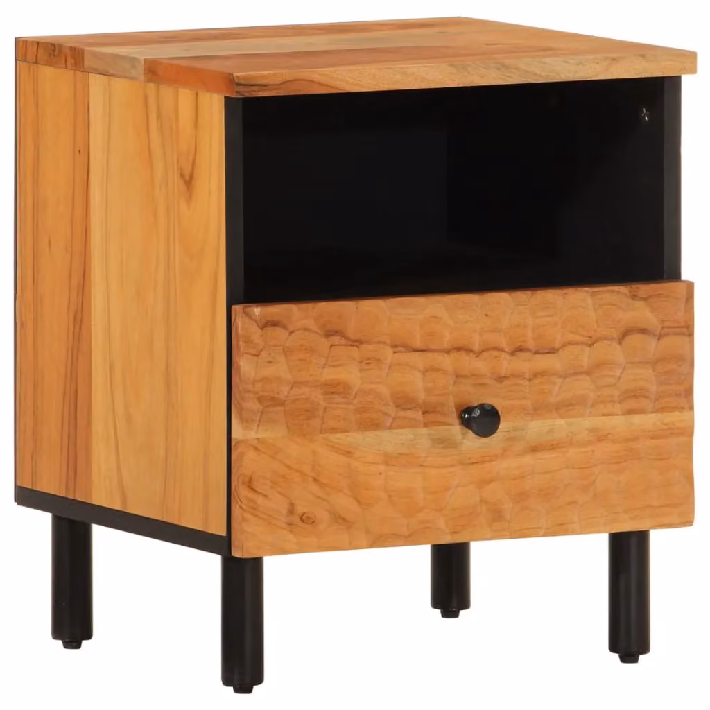 Berkfield Home Set of 2 Acacia Wood Bedside Cabinets in Brown, W/D/H: 40 x 33 x 46 cm – 3