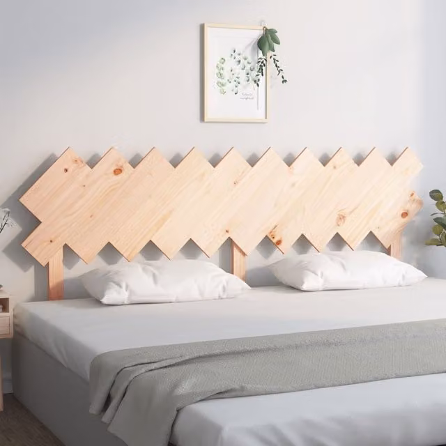 Berkfield Home Rustic Solid Wood Pine Bed Headboard, Brown, W: 196 cm, D: 3 cm, H: 80.5 cm – 1