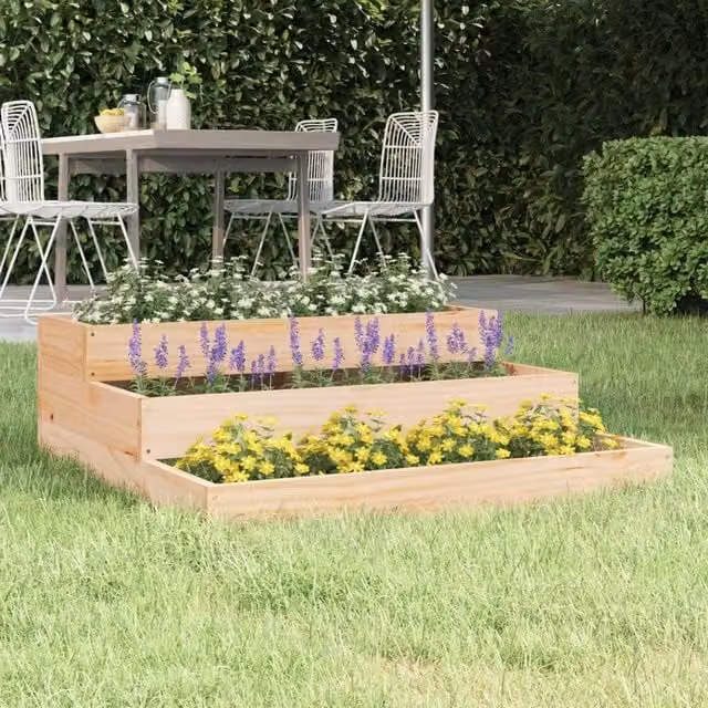 Berkfield Home Brown Solid Wood Pine Planter W/D/H: 78 x 78 x 27 cm