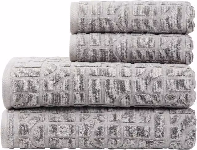 Vinga Verso Grey Cotton Terry Towel Set, Pack of 4