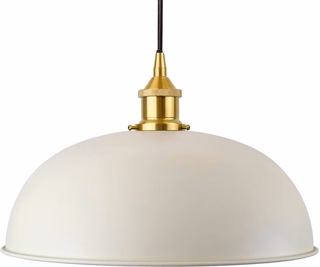 SE Home Worcester White Dome Pendant Light with Polished Brass and Black Details