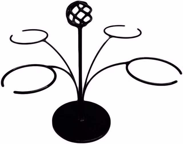 Poppyforge 4 Glass Cocktail Tree in Powder Coated Black, W: 35.6 cm, H: 31.7 cm