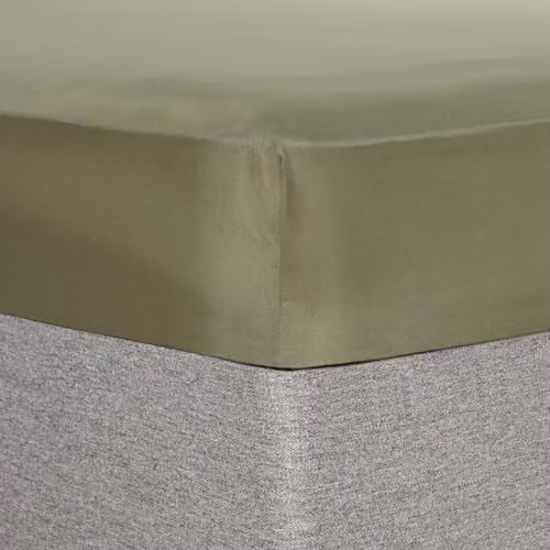 Brentfords Double Fitted Bed Sheet in Woodland Green, Easy Care Soft Microfibre, W/D/H: 137 x 190 x 25 cm – 1