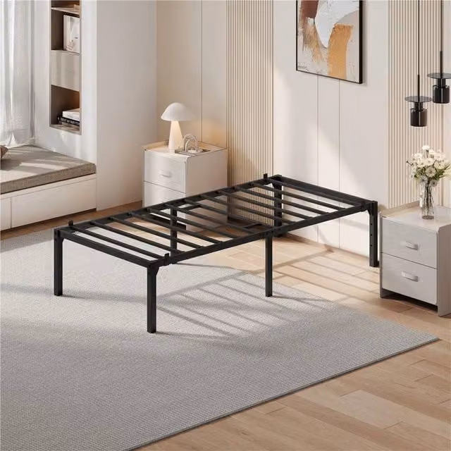 PAWNORA Metal Platform Bed Frame, Black, W/D/H: 90 x 190 x 36 cm – 1