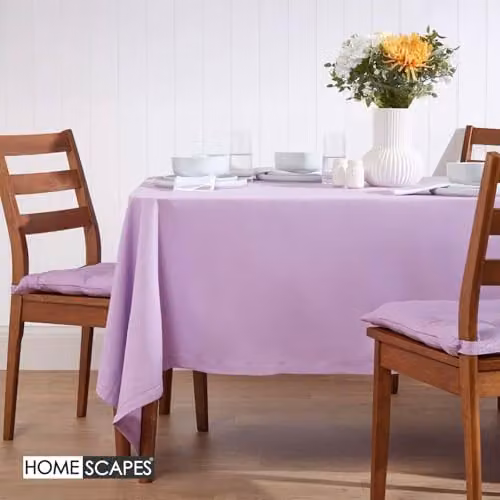 Homescapes Plain Purple Cotton Rectangular Tablecloth, W/D/H: 178 x 300 cm – 2