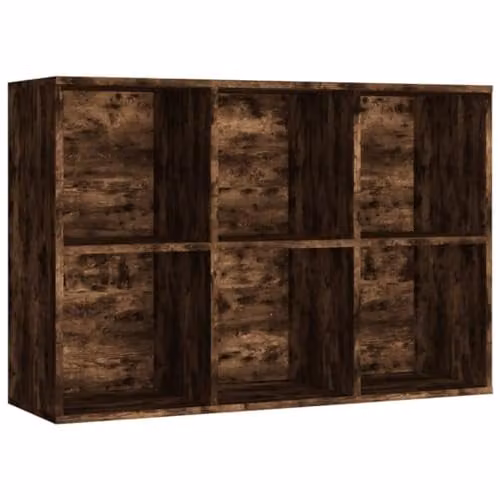 vidaXL Smoked Oak Book Cabinet and Sideboard in Brown, W/D/H: 66 x 30 x 98 cm – 4