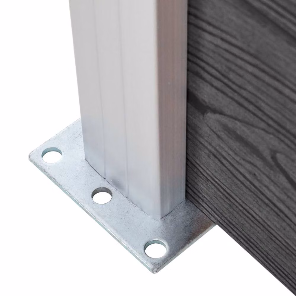 Berkfield Home Durable WPC Fence Panel Set, Black, W: 353 cm, H: 186 cm – 4