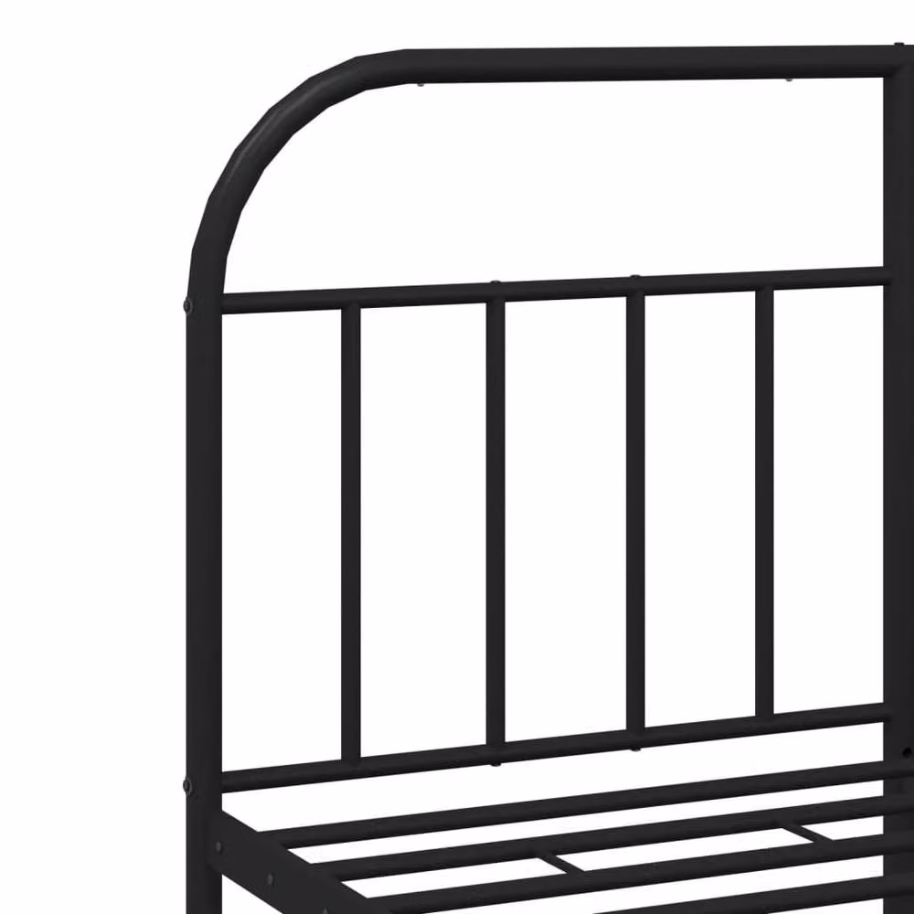 Berkfield Home Metal Bed Frame with Headboard in Black, W/D/H: 140 x 190 x 146 cm – 3
