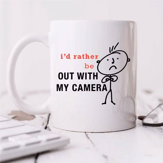 60 Second Makeover Limited I'd Rather Be Out With My Camera Ceramic Mug, White