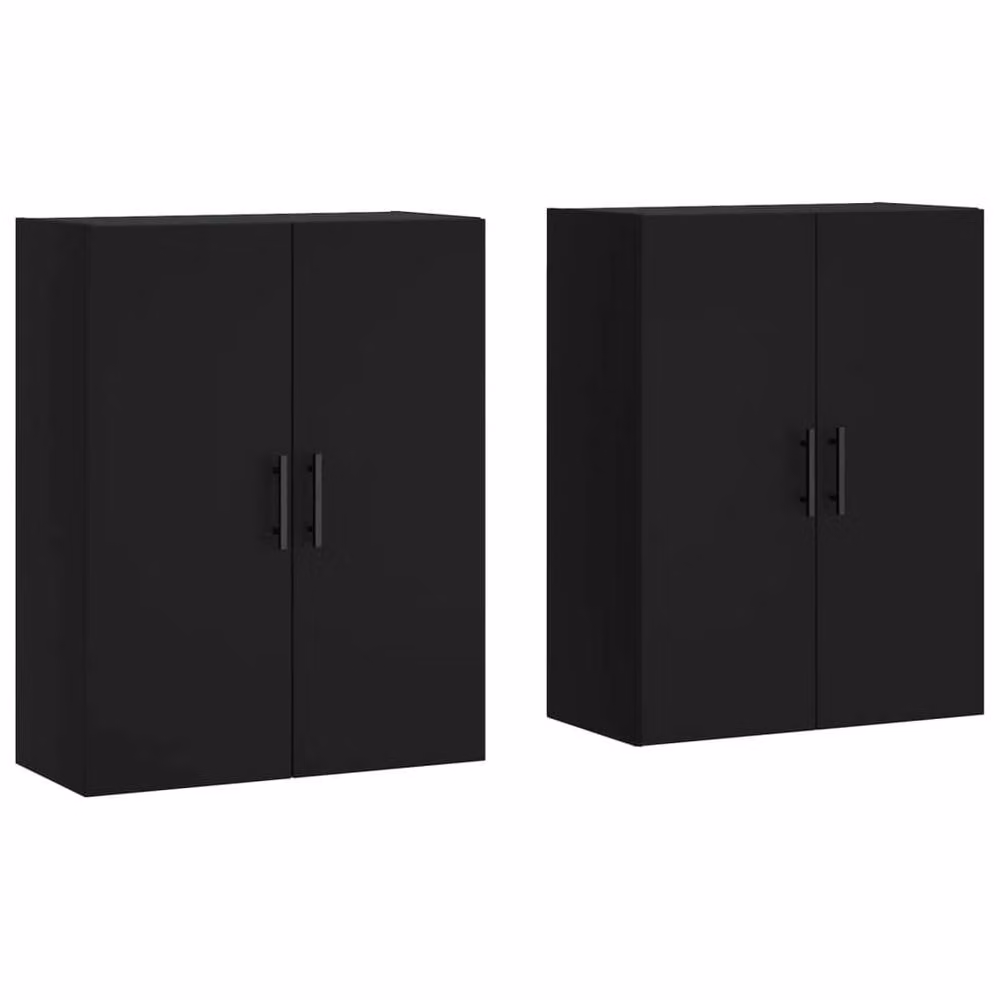 Berkfield Home Wall Mounted Cabinets, 2 Piece, Black, W/D/H: 69.5 x 34 x 90 cm – 2