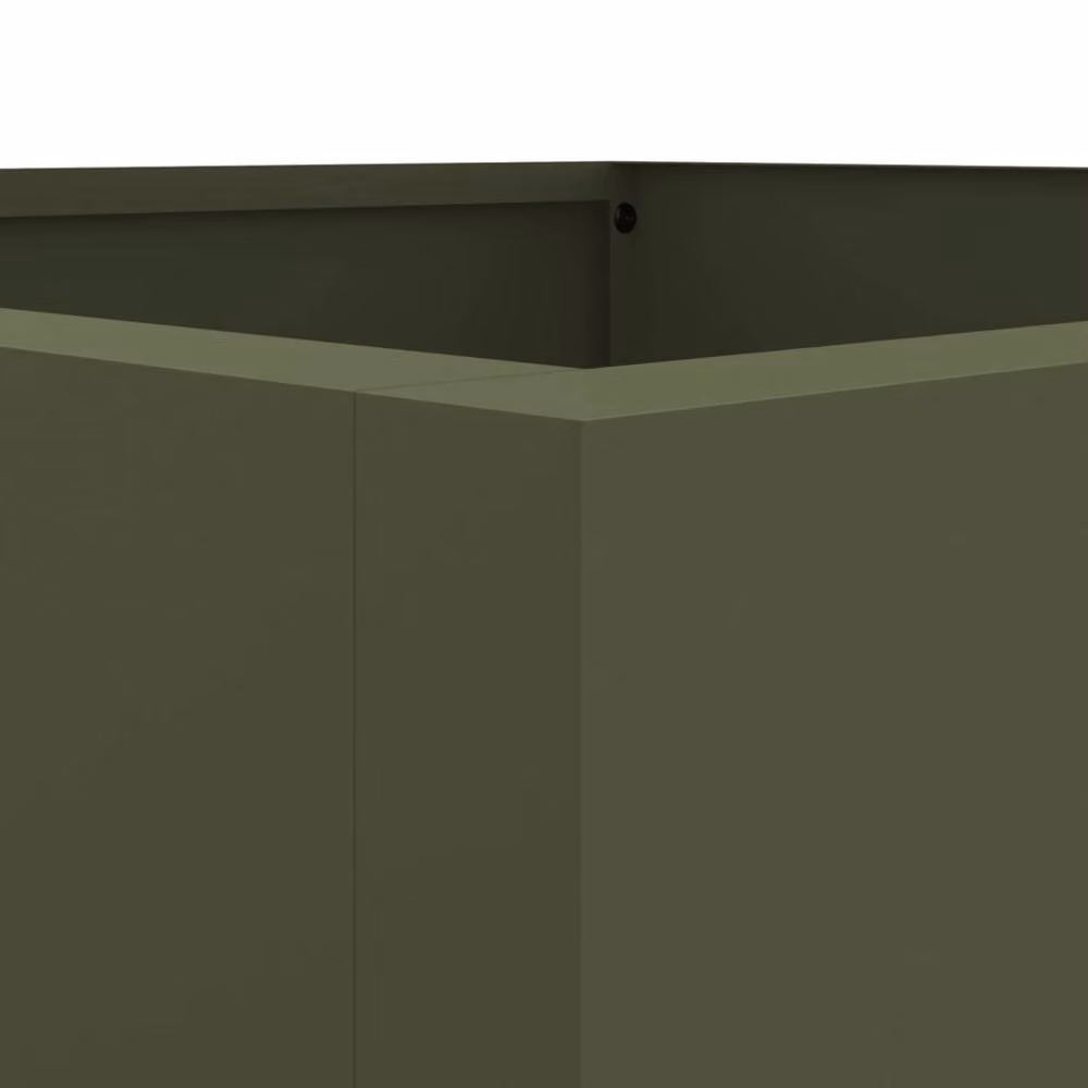 Berkfield Home Steel Planter Tub, Green, W: 52 cm, D: 48 cm, H: 75 cm – 3