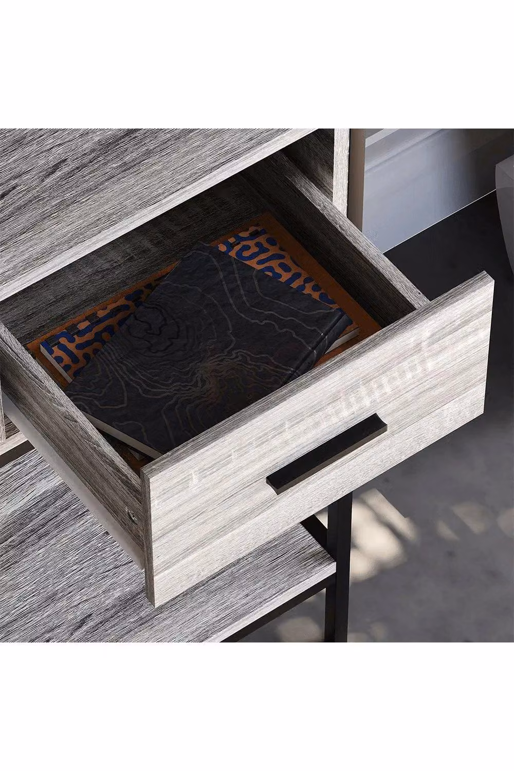 Vida Designs Brooklyn 3 Drawer Industrial Console Table in Grey – 3