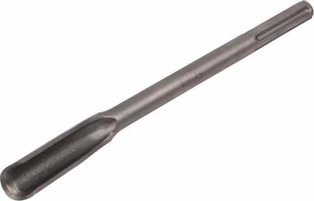Loops Hollow Gouge Breaker Chisel in Silver Steel with SDS Max Shank, Width: 18 mm, Length: 450 mm – 1